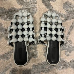 Alexander Wang cadge flats in light denim.